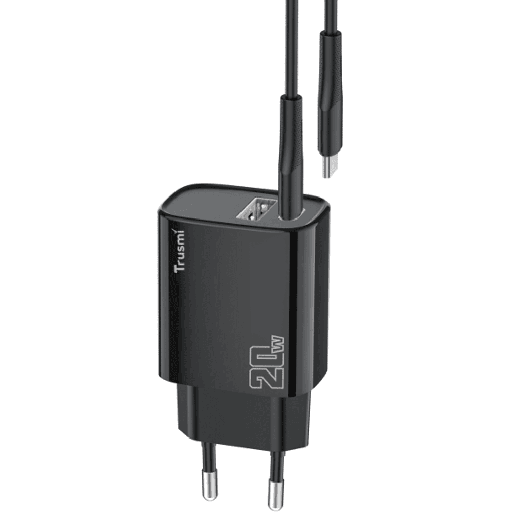 Sạc Trusmi cổng 1A1C PD 20W kèm cáp type-C to type-C 60W CH11 (EU)