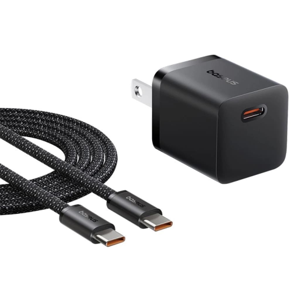 Sạc nhanh Baseus GaN5 Mini 1C 25W (Kèm cáp C-C 100W dài 1M)
