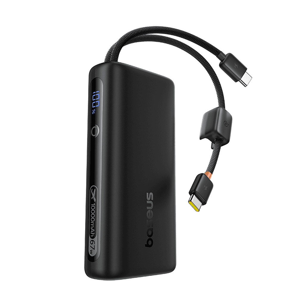 Pin dự phòng Baseus Enerfill 10000 mAh 67W tích hợp cáp đôi USB-C + màn hình FC41