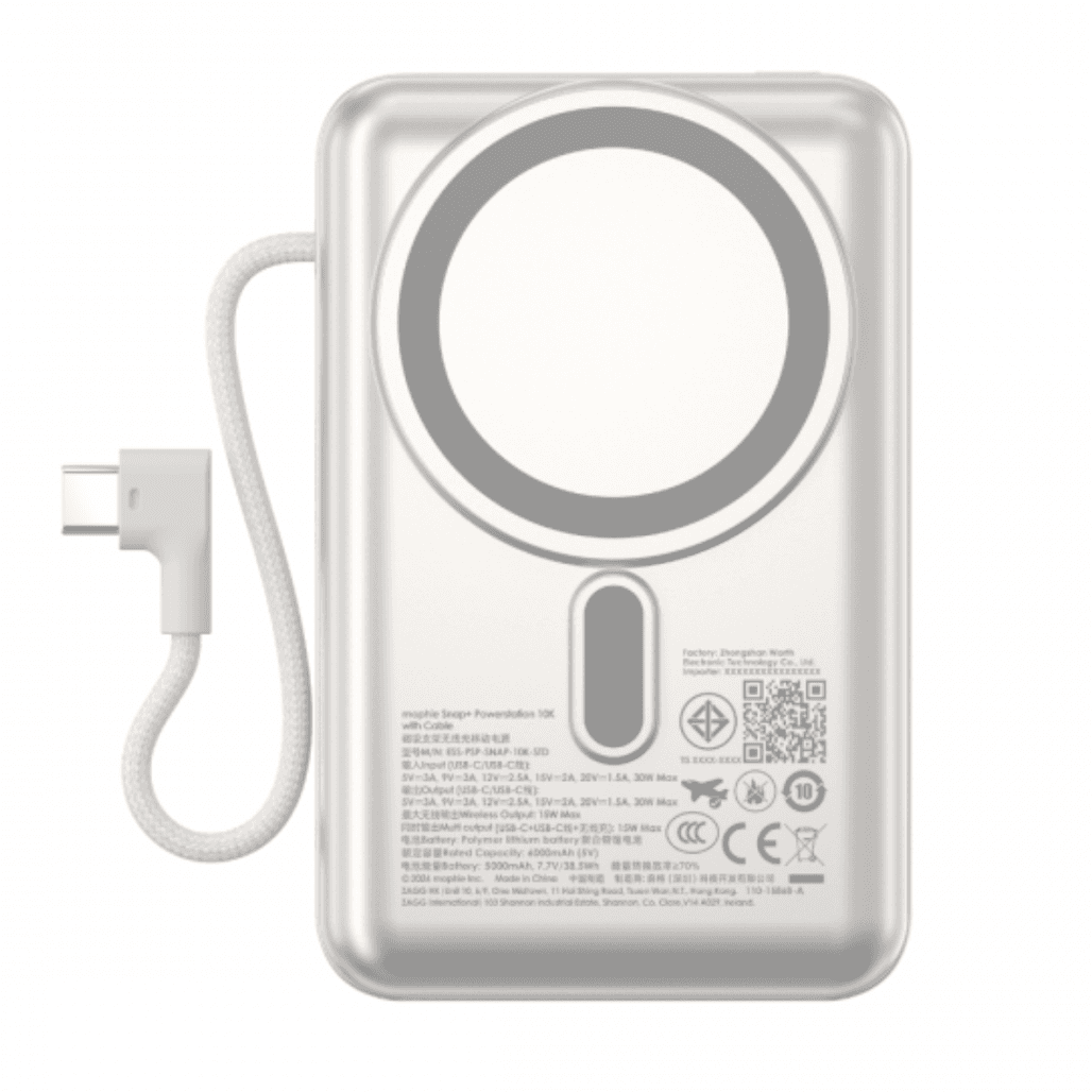 Pin dự phòng Mophie Essentials Snap+ 10.000mAh có chân đứng và cáp USB-C