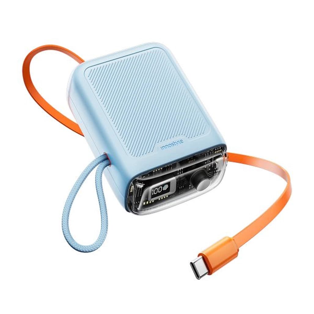 Pin dự phòng Innostyle TranSimini FlexCharge 10000mAh 30W kèm cáp USB-C rút gọn
