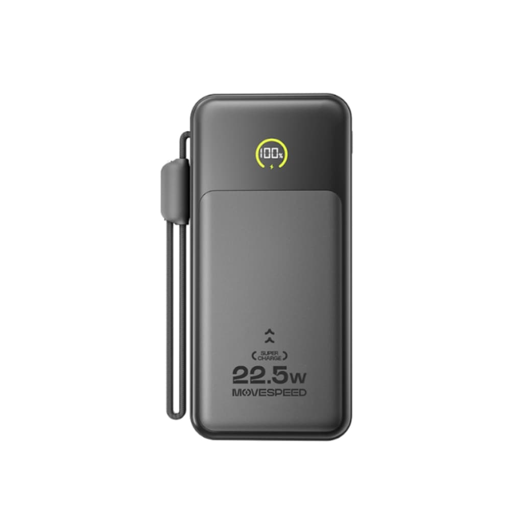 Pin dự phòng Movespeed 10000mAh 22.5W có màn LCD tích hợp cáp USB-C MSP19