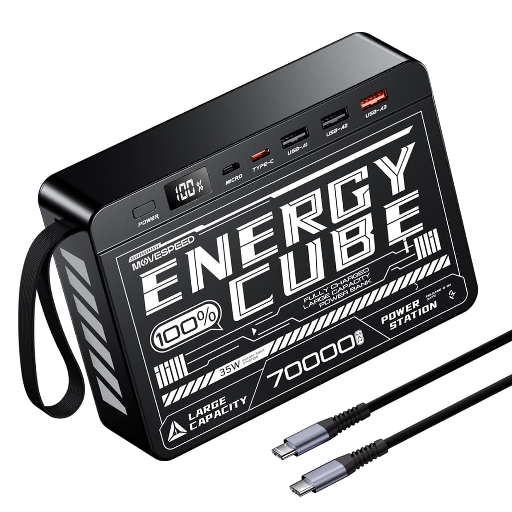 Pin dự phòng MoveSpeed 70000mAh 35W nhiều cổng tích hợp màn hình Z70SE