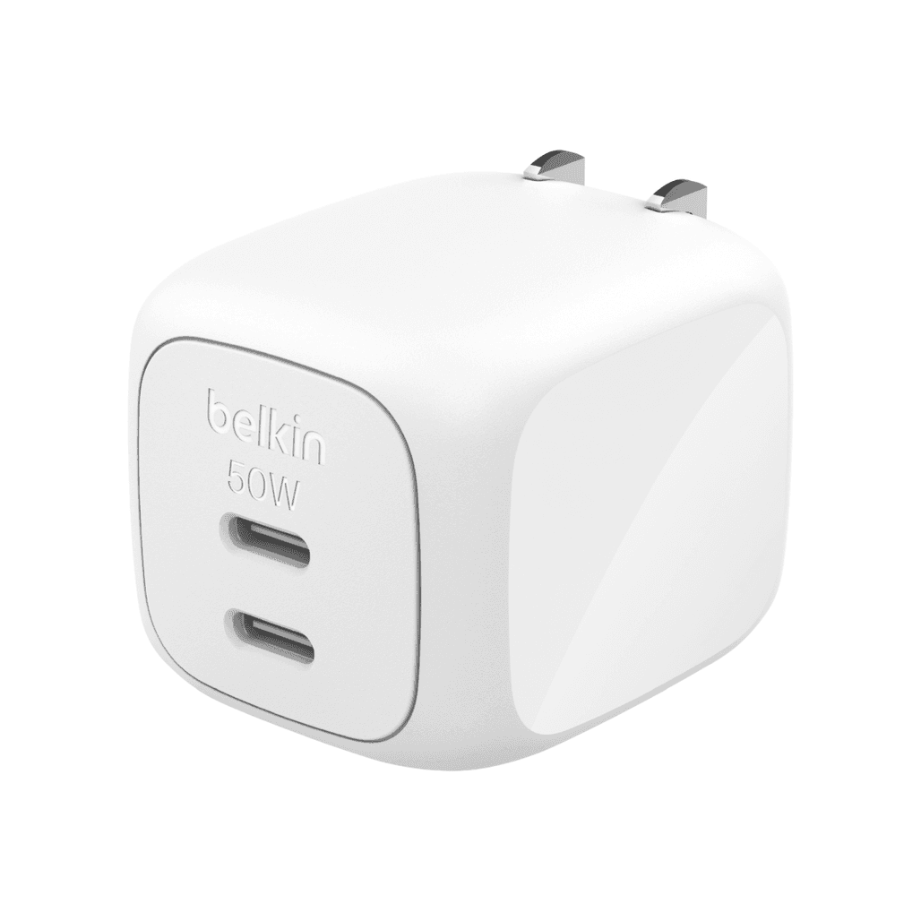 Sạc nhanh Belkin 50W 2 cổng USB-C PD/PPS Cubic Wall Charger