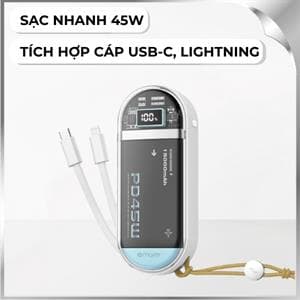 Pin sạc dự phòng Polymer 15000 mAh Type C PD 45W Mazer M-PC45LINK1545-WB - Trắng