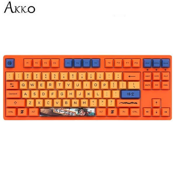 Bàn Phím Cơ Không Dây Akko 3087 RF Dragon Ball Z - Goku Cream Yellow