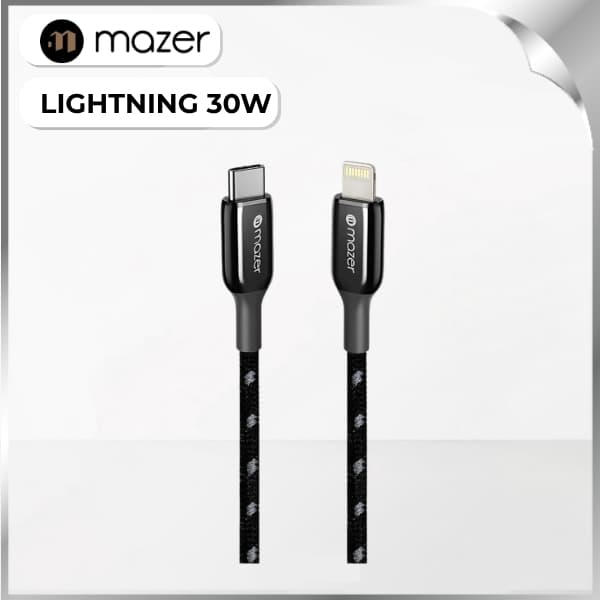Cáp sạc nhanh và truyền dữ liệu Type-C - Lightning 30W 0.5m Mazer M-PL3Pro-C2L50-BK
