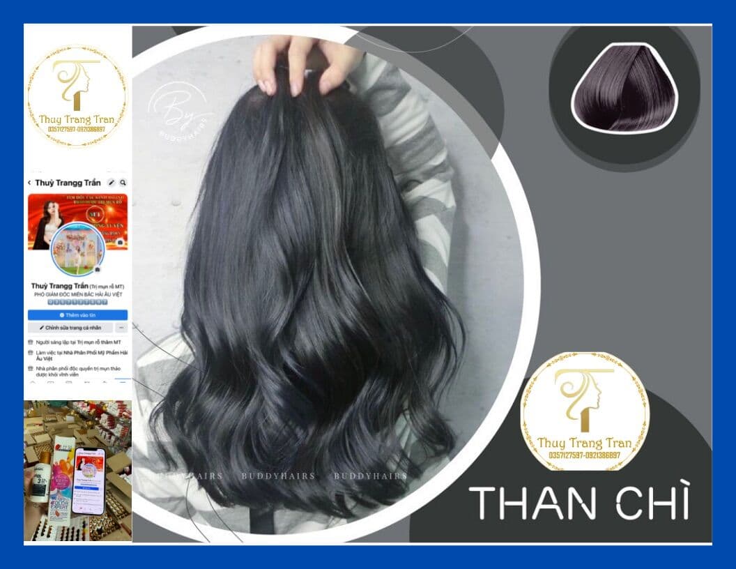 Thuốc Nhuộm Tóc Than Chì TẶNG Lược-Oxi-Gang Tay (sale)