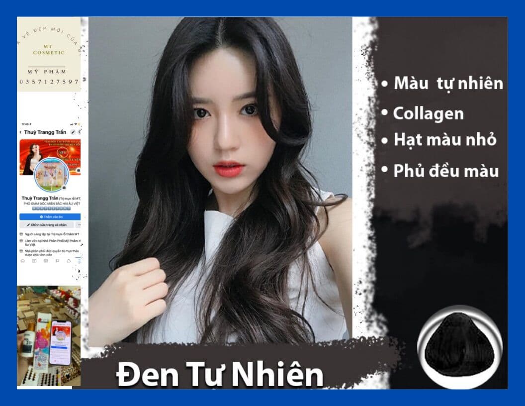 Thuốc Nhuộm Tóc Đen Tuyền Tặng Oxi và Gang Tay(SALE Gốc)