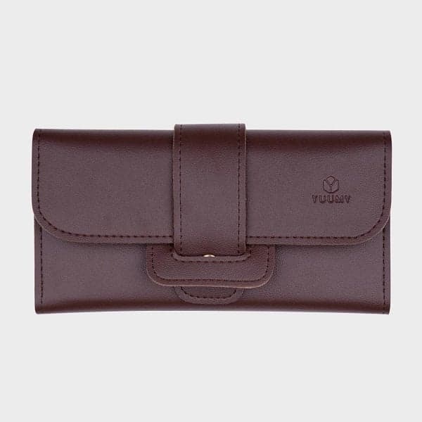 Ví Da Cầm Tay Thời Trang Yuumy Màu Nâu YV18N (Store 5703)