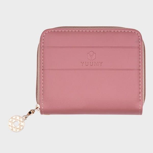 Ví Da Cầm Tay Thời Trang Yuumy Màu Hồng Ruốc YV21HR (Store 5703)