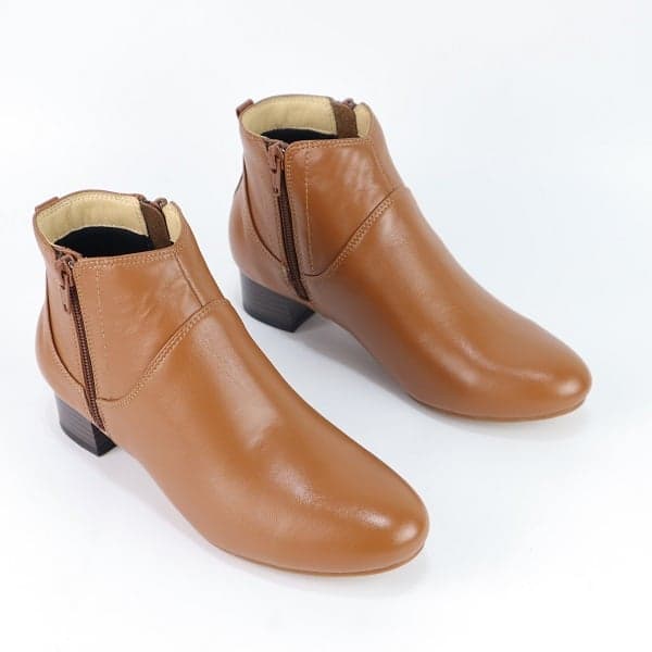Giày Boot Da Bò Khóa Kéo 3cm Cillie Màu Bò 1087 (Store 5703)