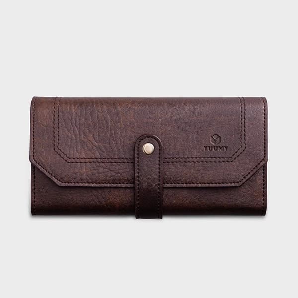Ví Da Cầm Tay Thời Trang Yuumy Màu Nâu YV30N (Store 5703)