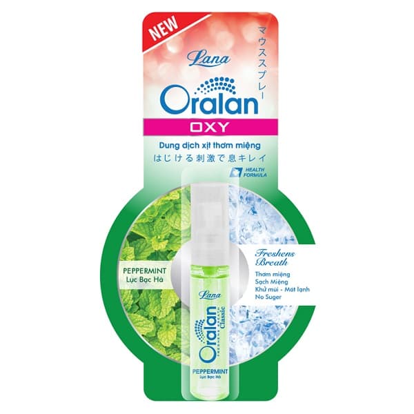 Xịt Thơm Miệng Oralan Oxy Luc Bạc Hà 8ml