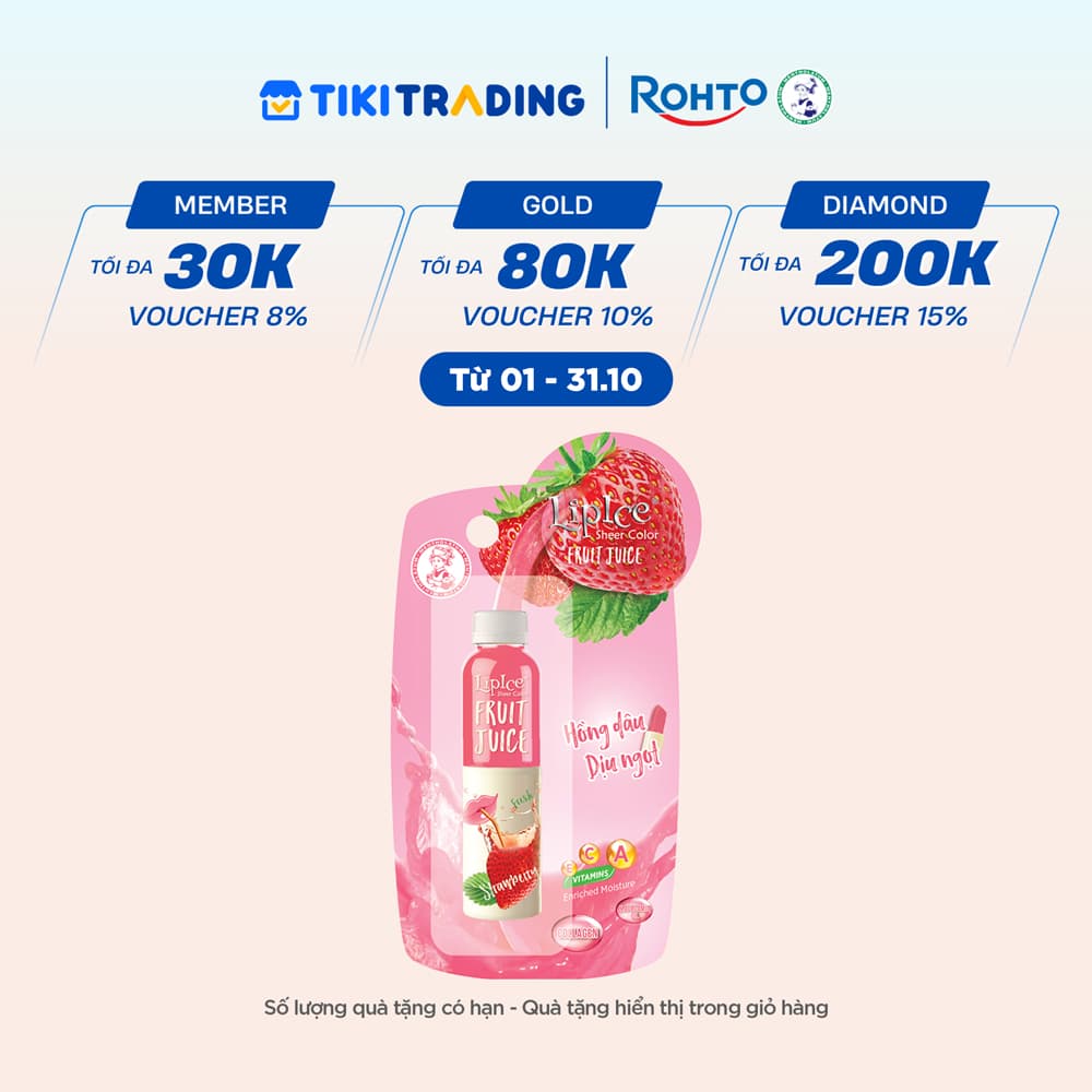 Son dưỡng có màu chiết xuất trái cây Lipice Sheer Color Fruit Juice Strawberry Hồng Dâu Dịu Ngọt 4g