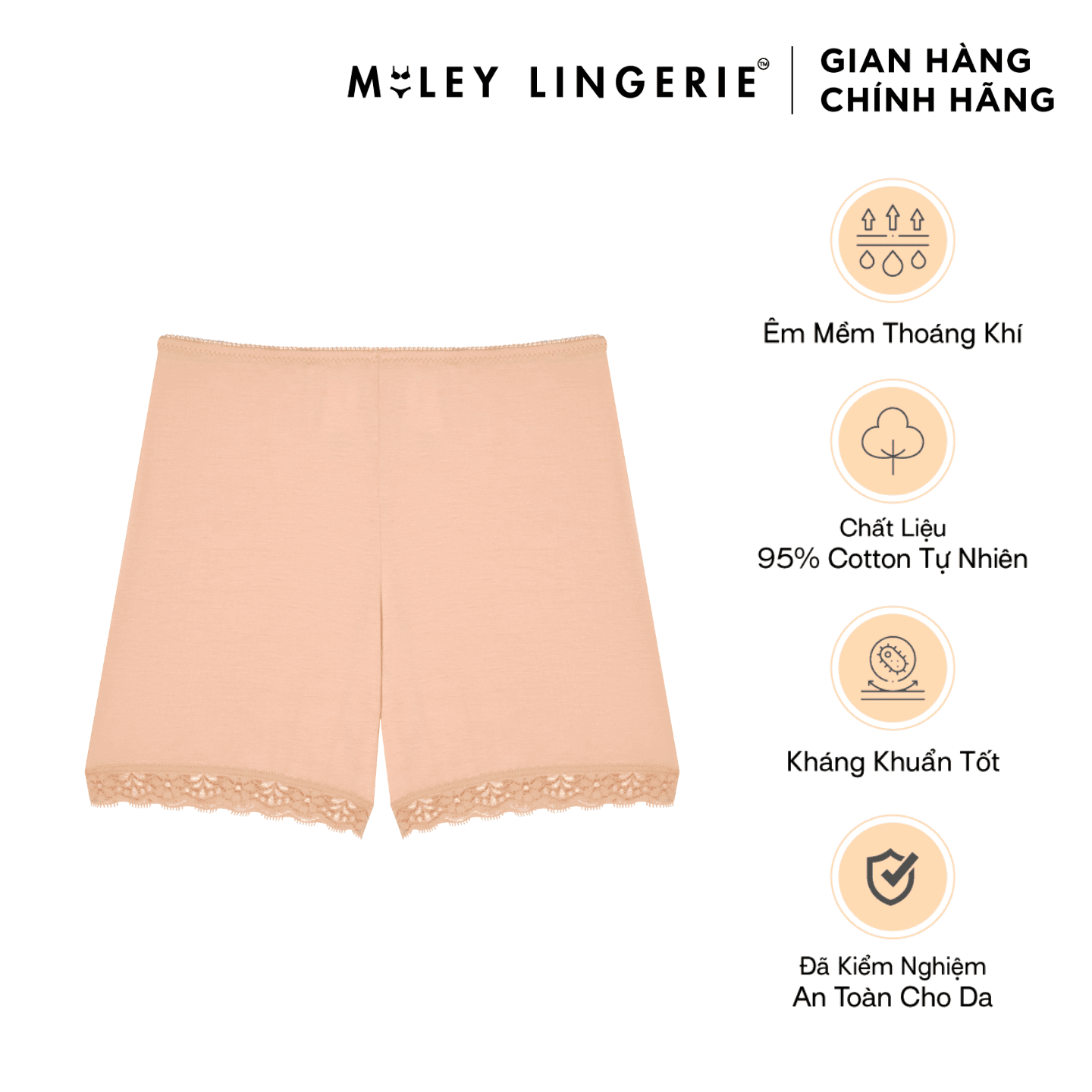 Quần Đùi Lót Nữ Mặc Trong Chân Váy Dài 25.5cm Miley Lingerie - Màu Beige FDS0906 - M