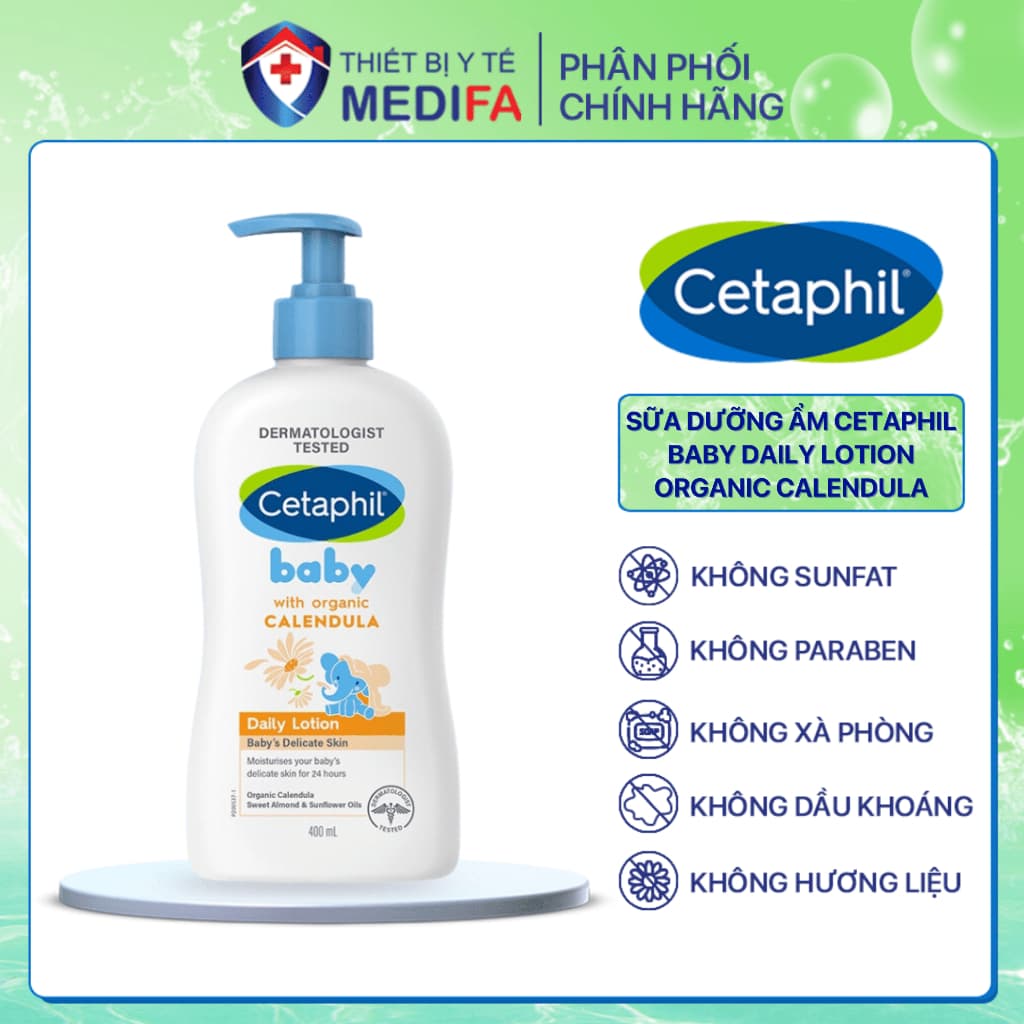Cetaphil Baby Daily Lotion with Organic Calendula Sữa dưỡng da Cetaphil cho bé 400ml