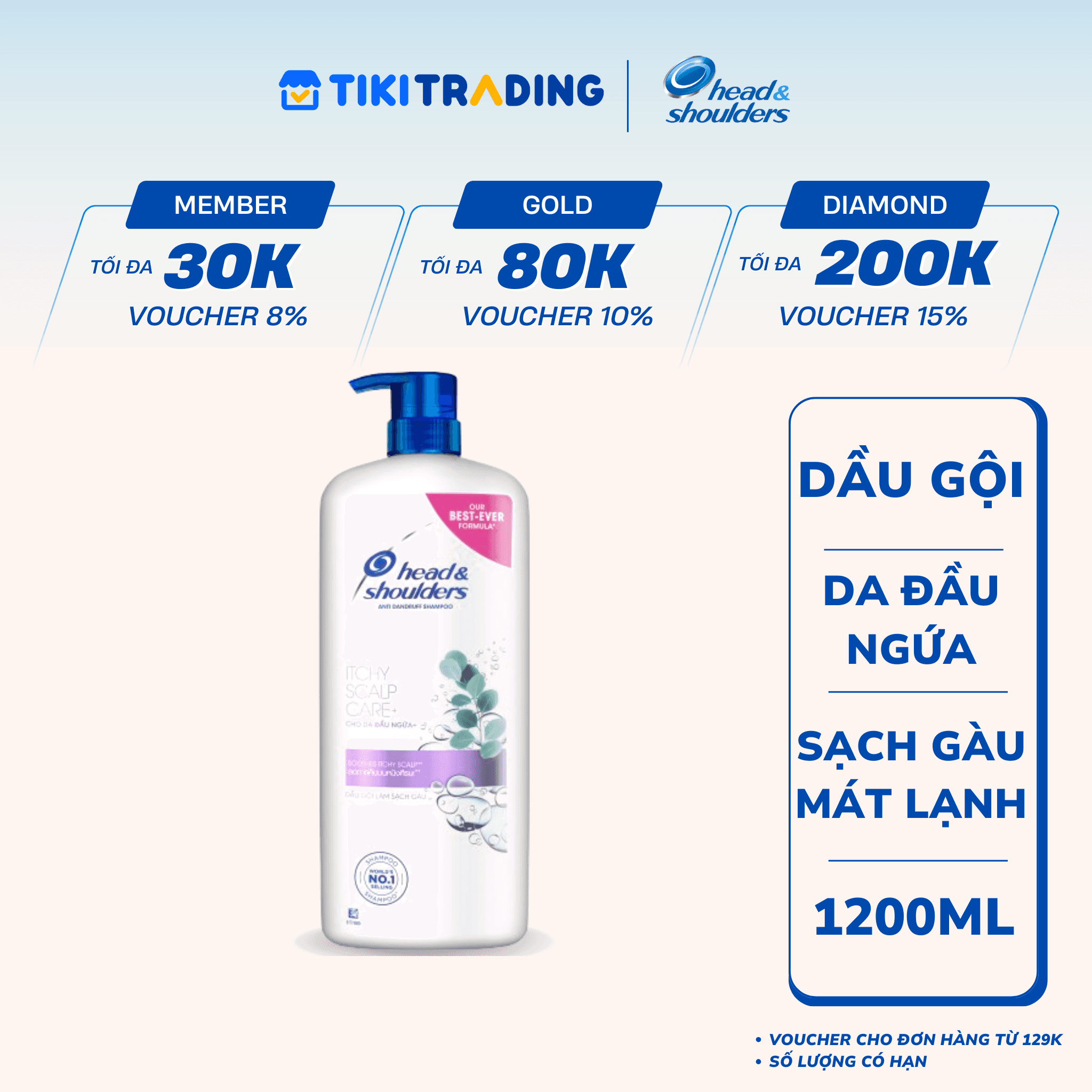 Dầu Gội Head&Shoulders Dành Cho Da Đầu Ngứa Chai 1200ml