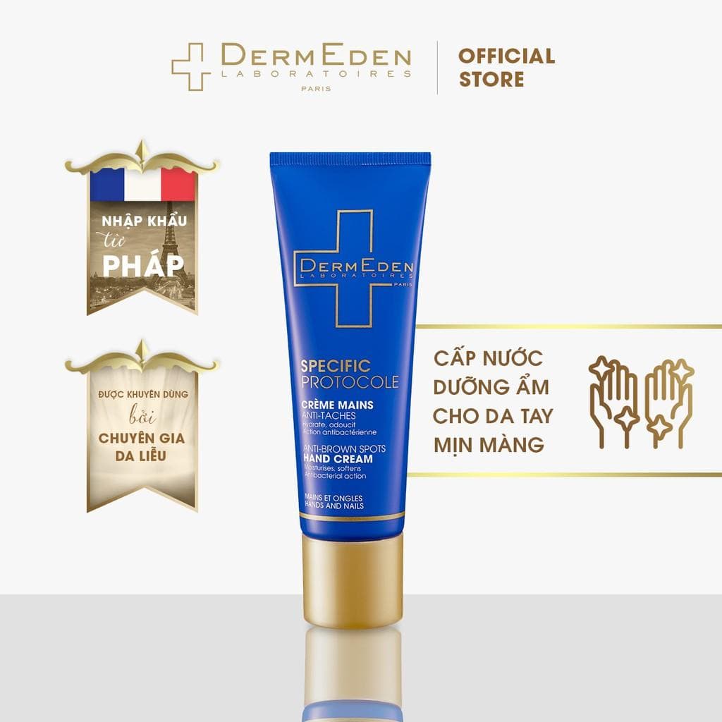 Kem dưỡng da tay làm mềm da và mờ đốm nâu DERMEDEN ANTI-BROWN SPOTS HAND CREAM Niacinamide 5 HA 1 50ml