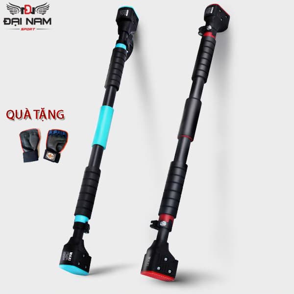 Xà Đơn Gắn Tường 2021 KT 72cm-105cm Tích Hợp Chốt Chống Xoay Chất Liệu Inox Kèm Găng Tay Tập Xà