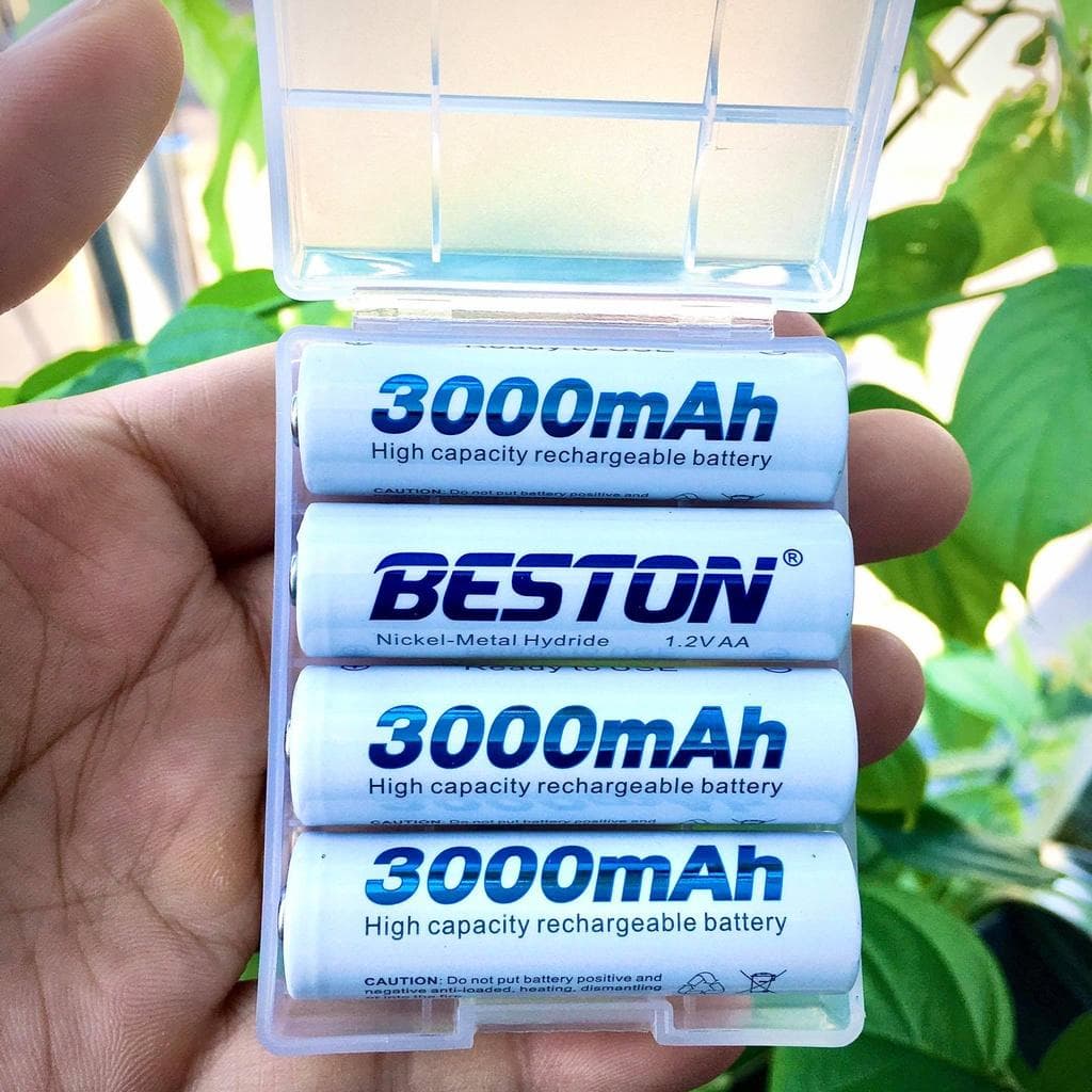 Bộ Sạc Beston C9023L có tính năng sạc nhanh, tự ngắt khi đầy, màn hình LCD thông minh, Pin sạc AA AAA tùy chọn dùng cho micro, remote - Lẻ 4 pin AA3000