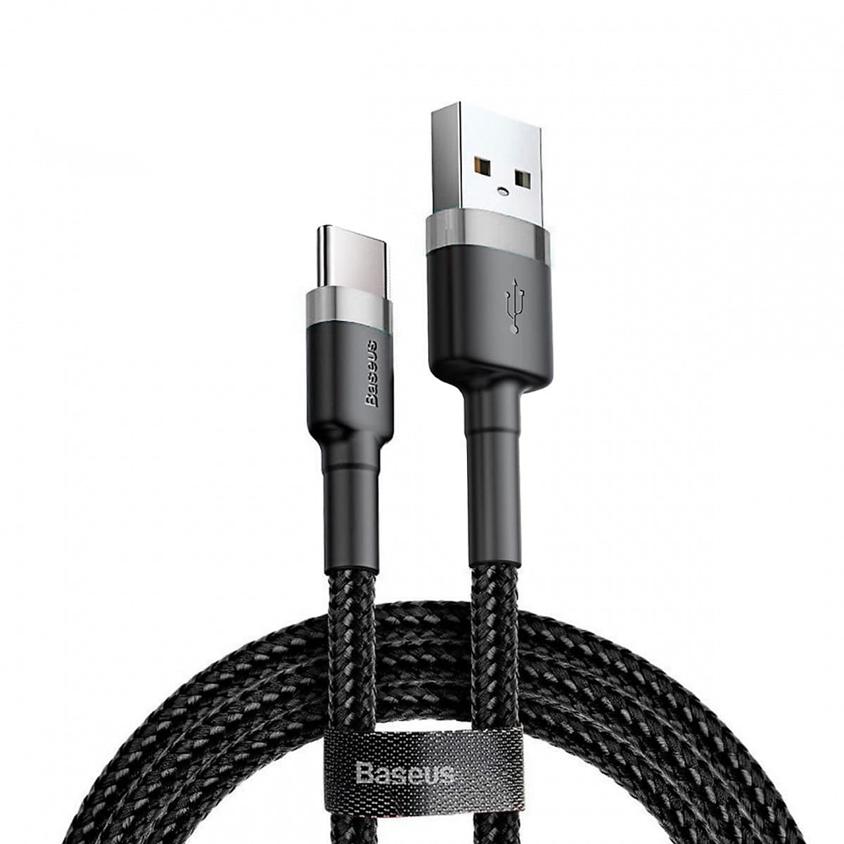 Cáp sạc nhanh, truyền dữ liệu tốc độ cao Baseus Cafule Type C cho Samsung S8S9 Note8 Note9 Xiaomi Huawei OppoNokia 3A, Sạc nhanh Quick charge 3.0, Siêu bền- Hàng nhập khẩu - Dài 2M Dòng 2A - Đen Xám