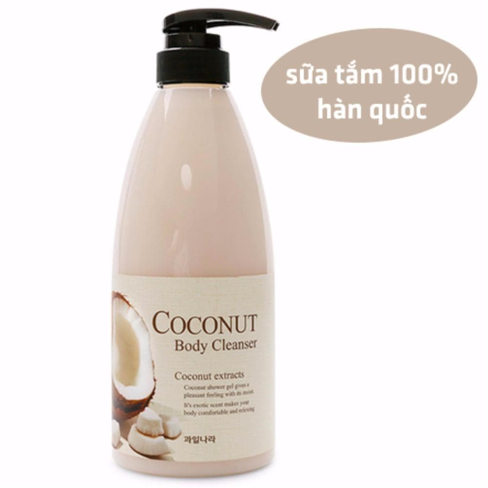 Sữa tắm Welcos Coconut Body Cleanser chiết xuất từ trái dừa làm trắng và mịn da Hàn Quốc 740ml
