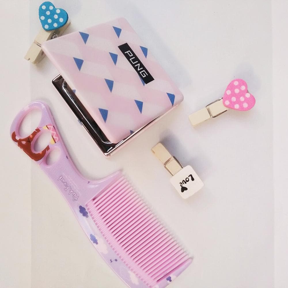 Combbo 1 gương trang điểm + 1 lượt mini cute phô mai que PHỤ KIỆN 68