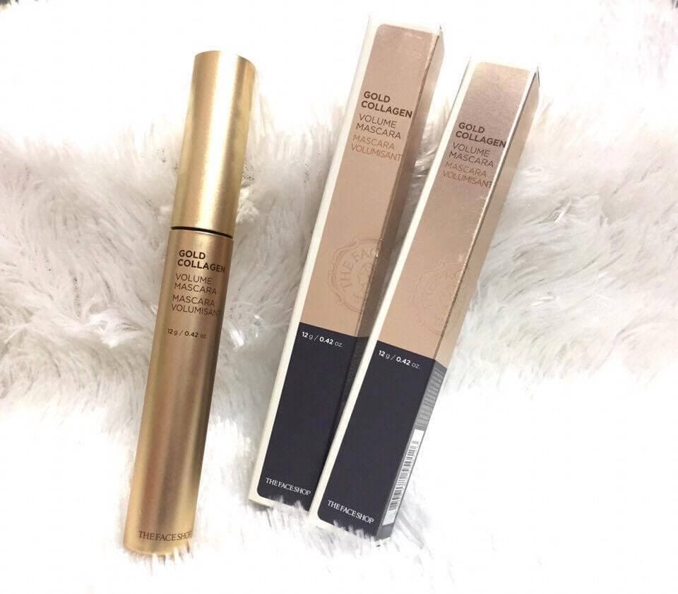 Mascara Hỗ Trợ Cong Và Dày Mi TFS Gold Collagen Volume Mascara 12g
