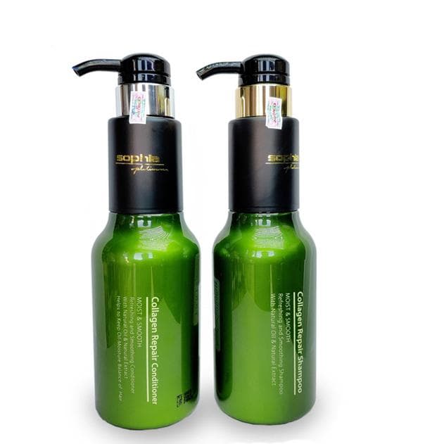 Cặp dầu gội xả Sophia Collagen phục hồi tóc hư tổn Hàn Quốc (2x500ml)