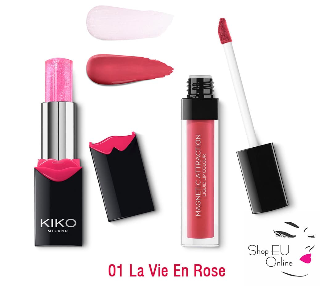 Set Son Kiko - Magnetic Attraction Perfect Lip Kit - Son lì + son dưỡng -Kiko Milano - Ý