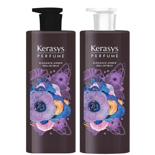 Cặp gội xả nước hoa hương Violet tím và hoa diên vỹ Kerasys Elegance Amber Hàn Quốc 600ml