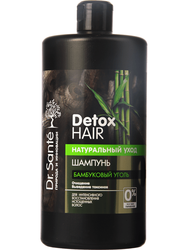 Dầu gội detox tóc và da đầu chiết xuất than tre hoạt tính Dr. Sante Detox Hair 1000 ml