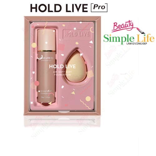 Kem nền HOLD LIVE dạng lỏng mềm mịn che khuyết điểm tự nhiên độ che phủ tốt có kèm mút tán (30g)