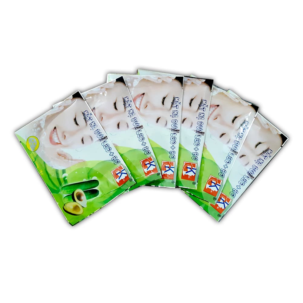 Combo 10 miếng mặt nạ dưỡng da LK chiết xuất Dưa leo + Bơ 50g (Cucumber Avocado Mask 50 )