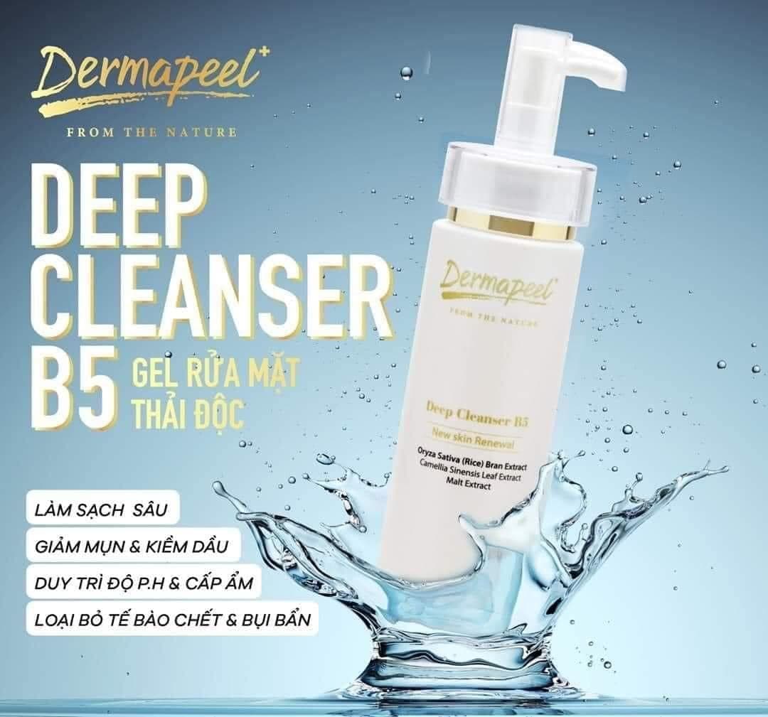 SỮA RỬA MẶT CAO CẤP Dermapeel+ Deep Cleanser B5 pH Cân Bằng - SẠCH SÂU - KIỀM DẦU - CÂN BẰNG pH - DƯỠNG ẨM - THẢI ĐỘC - CHỐNG LÃO HÓA