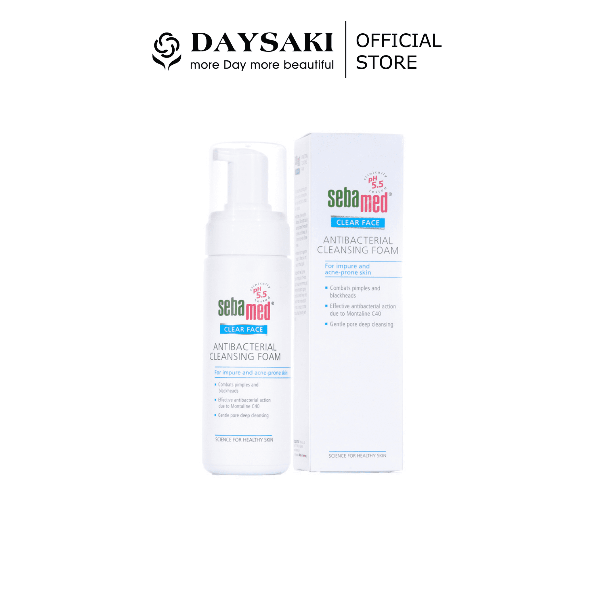 Sebamed Sữa Rửa Mặt Tạo Bọt Kháng Khuẩn Giam Mụn Clear Face Antibacterial Cleansing Foam pH5.5 50ml