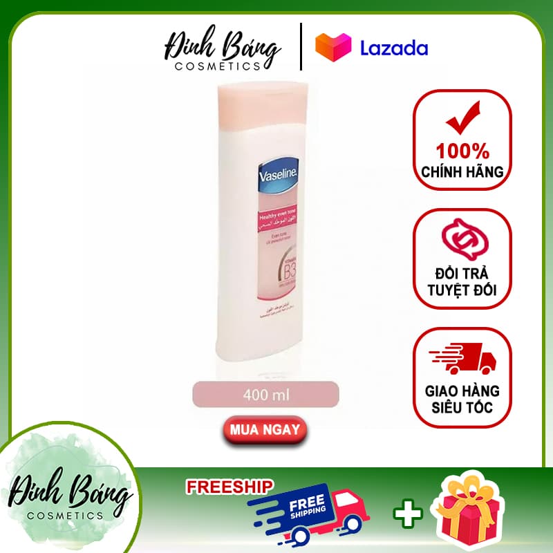 Sữa Dưỡng Thể Trắng Da Vaseline Thái Lan-Chai Hồng 400ml-Date 2024-Kho Sỉ Đình Bằng