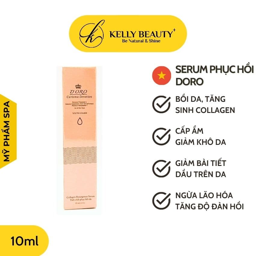 Serum Phục Hồi Da DORO 10ml - Nuôi Dưỡng Cấp Ẩm Phục Hồi Da Khỏe Mạnh Đàn Hồi Giảm Khô Da | KELLY BEAUTY