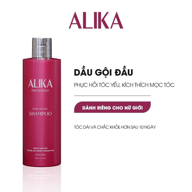 Dầu Gội Alika for women Ngăn Rụng Tóc Gàu Ngứa Da Đầu Dưỡng Mọc Tóc Mềm Mượt Chai 300ml