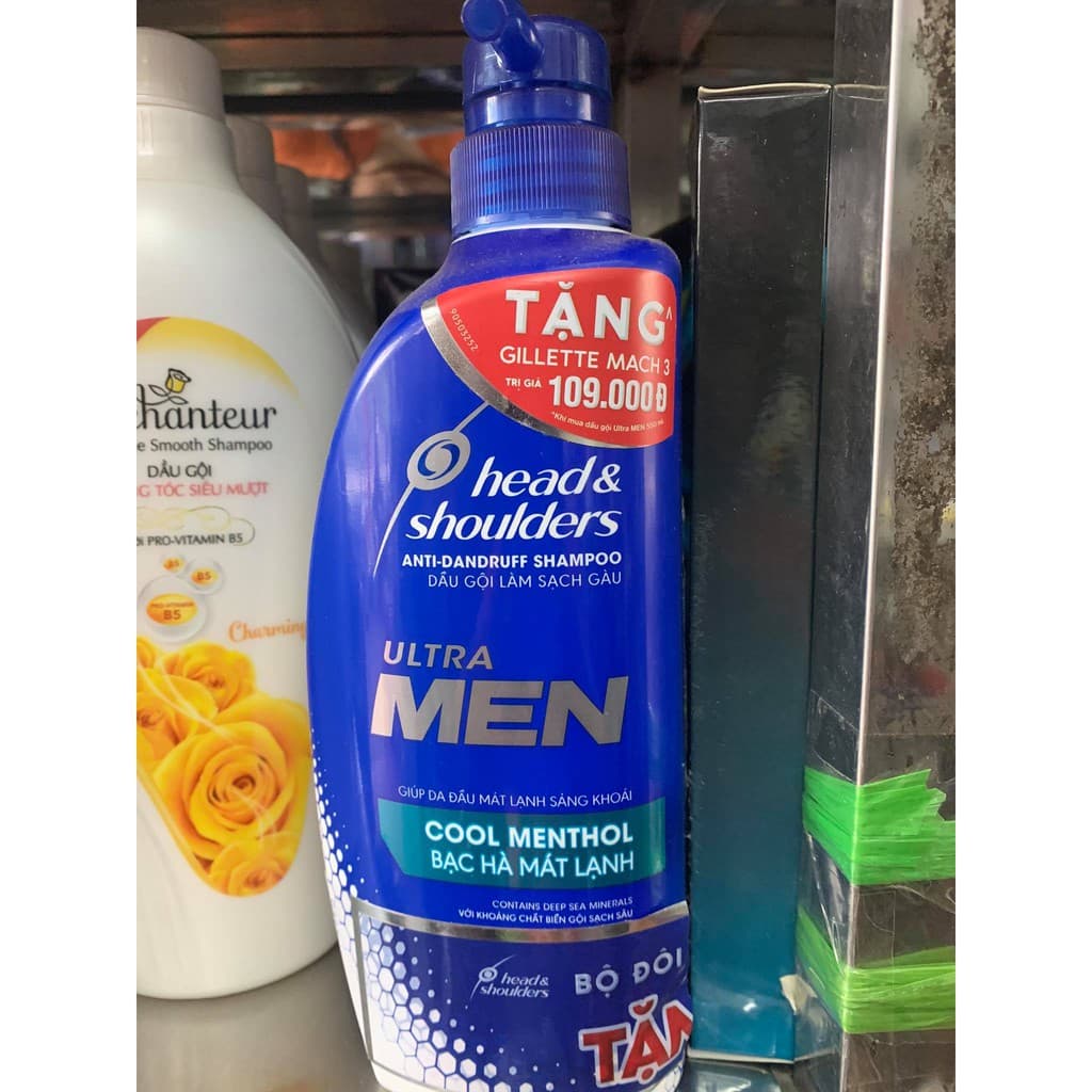 Dầu gội sạch gàu bạc hà mát lạnh Head&Shoulder Ultra Men Cool 550ml
