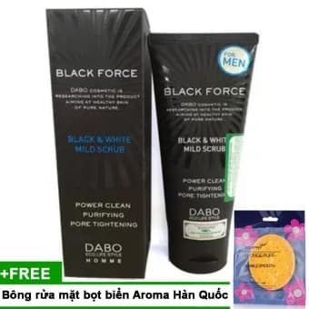 Sữa rửa mặt Nam trắng da sạch mụn Cao cấp Hàn Quốc 120ml + Bông rửa mặt bọt biển Massage Aroma Sponge Puff Hàn Quốc 7g - Hàng chính hãng
