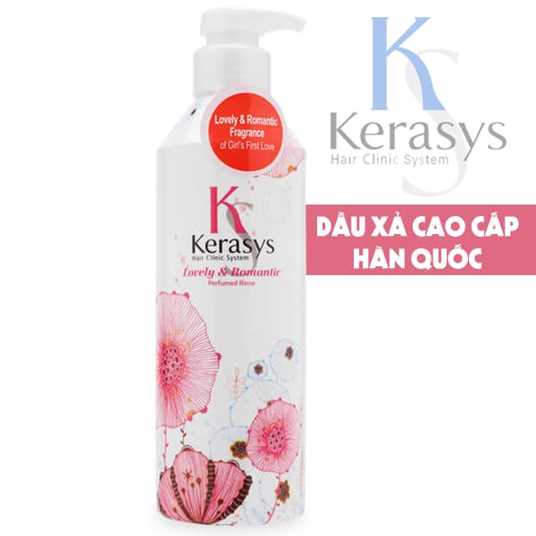 Dầu xả nước hoa cung cấp dưỡng chất cho tóc bóng mượt KeraSys lovely Romantic Cao cấp Hàn Quốc 600ml