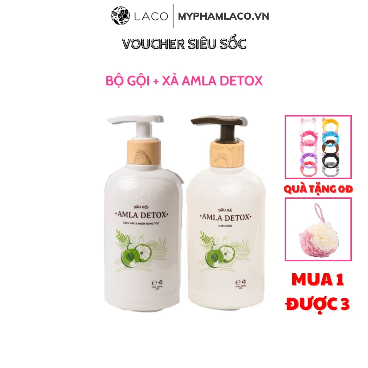 Combo Bộ Dầu Gội + Xả Chăm Sóc Và Ngăn Ngừa Rụng Tóc AMLA - KÈM QUÀ TẶNG Giúp Mượt Suôn Mềm Tóc Kích Thích Mọc Tóc