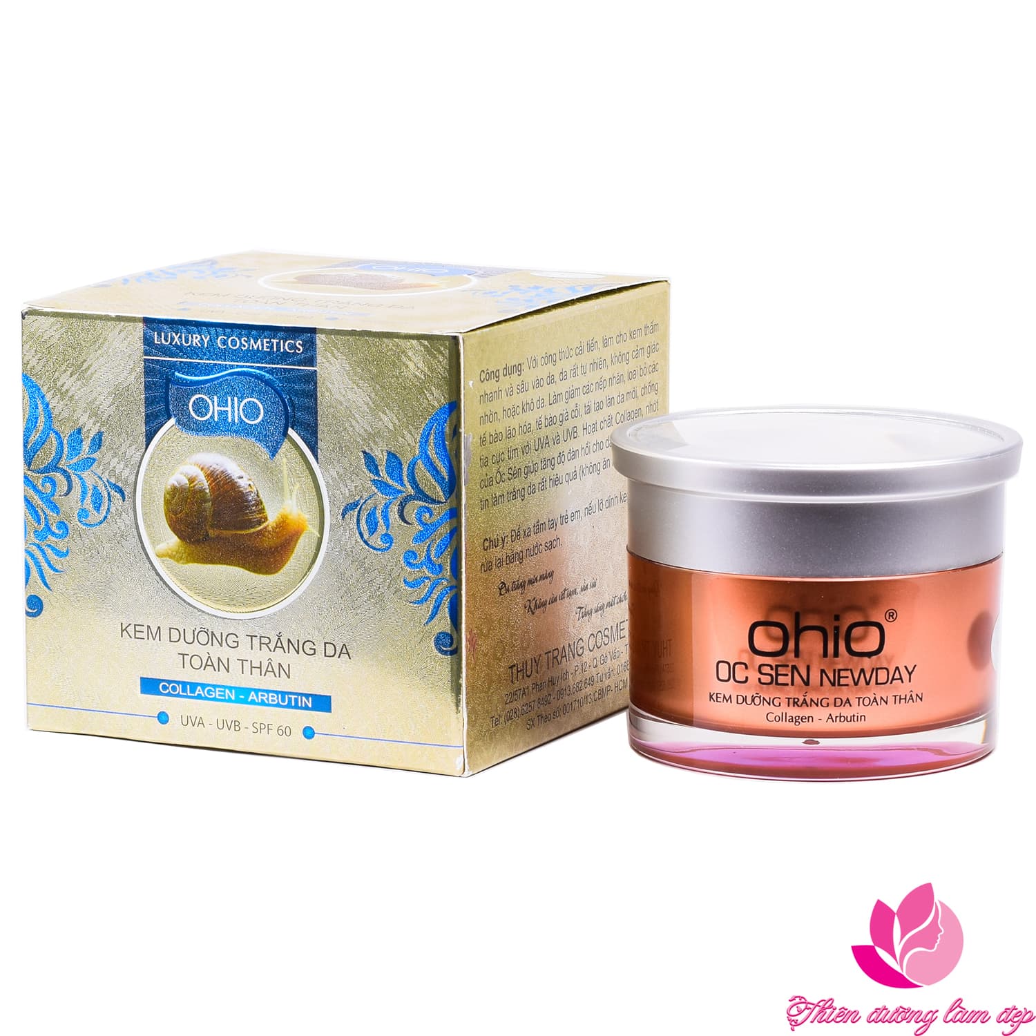 Kem dưỡng trắng da toàn thân Cao Cấp OHIO ỐC SÊN NEW DAY (300g)