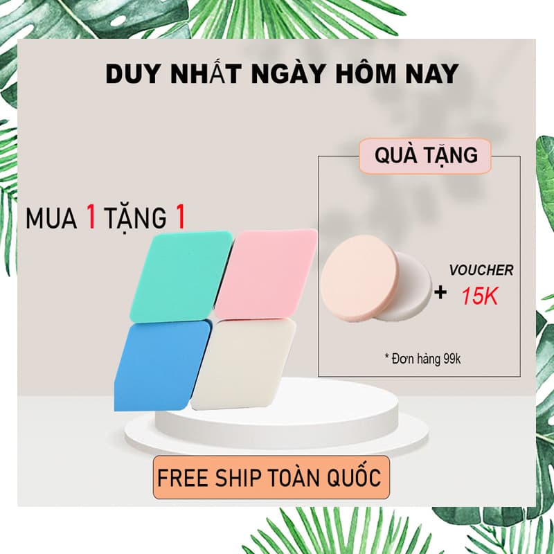 (FREE SHIP 18K ) Mút trang điểm hình thoi chất liệu mềm mại Bông trang điểm Dụng cụ trang điểm (1 bông) (2 bông)(TẶNG QUÀ TRÊN MỖI ĐƠN HÀNG)n