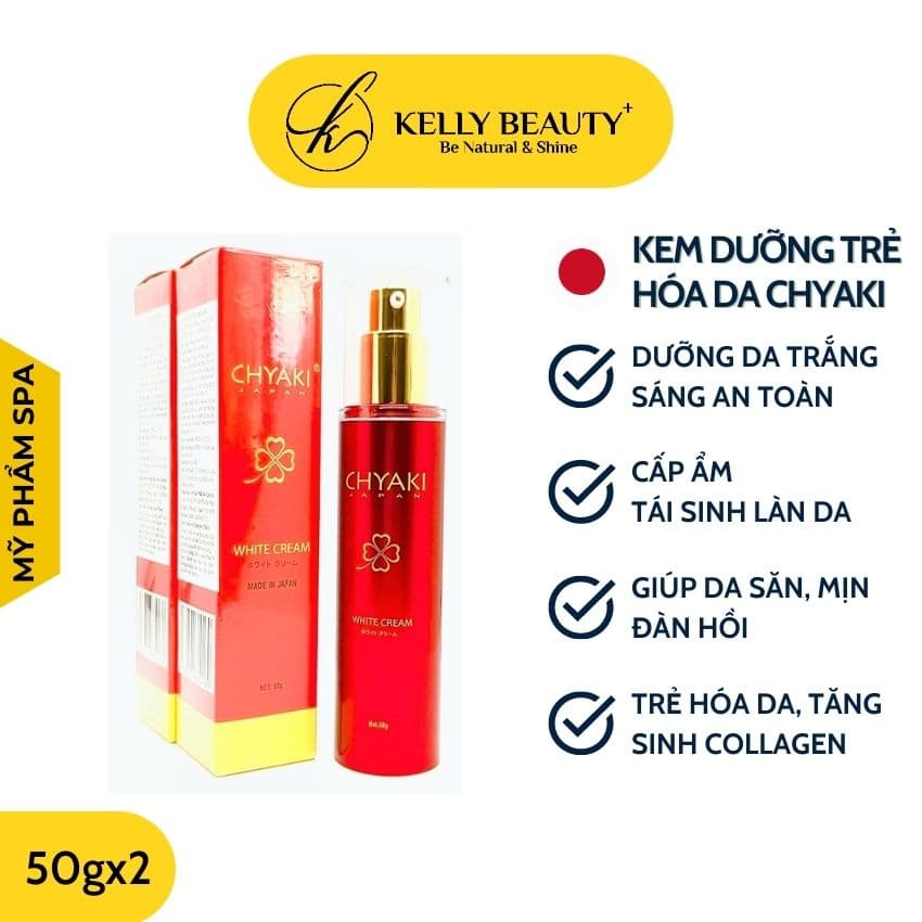 Bộ Kem Dưỡng Trắng & Săn Chắc Da CHYAKI 50g – Phục Hồi Giữ Ẩm Làm Sáng và Săn Chắc Da | Kelly Beauty