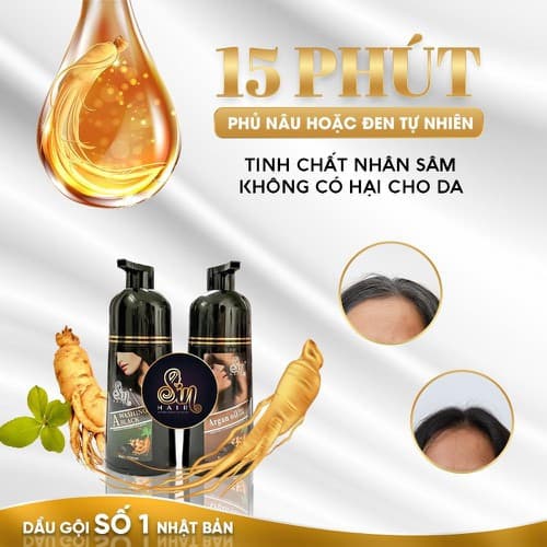 Dầu Gội Phủ Bạc Tóc Chai Đen BIBOP Collagen Nhật Bản Giải Pháp Không Cần Nhuộm Tóc (500ml)