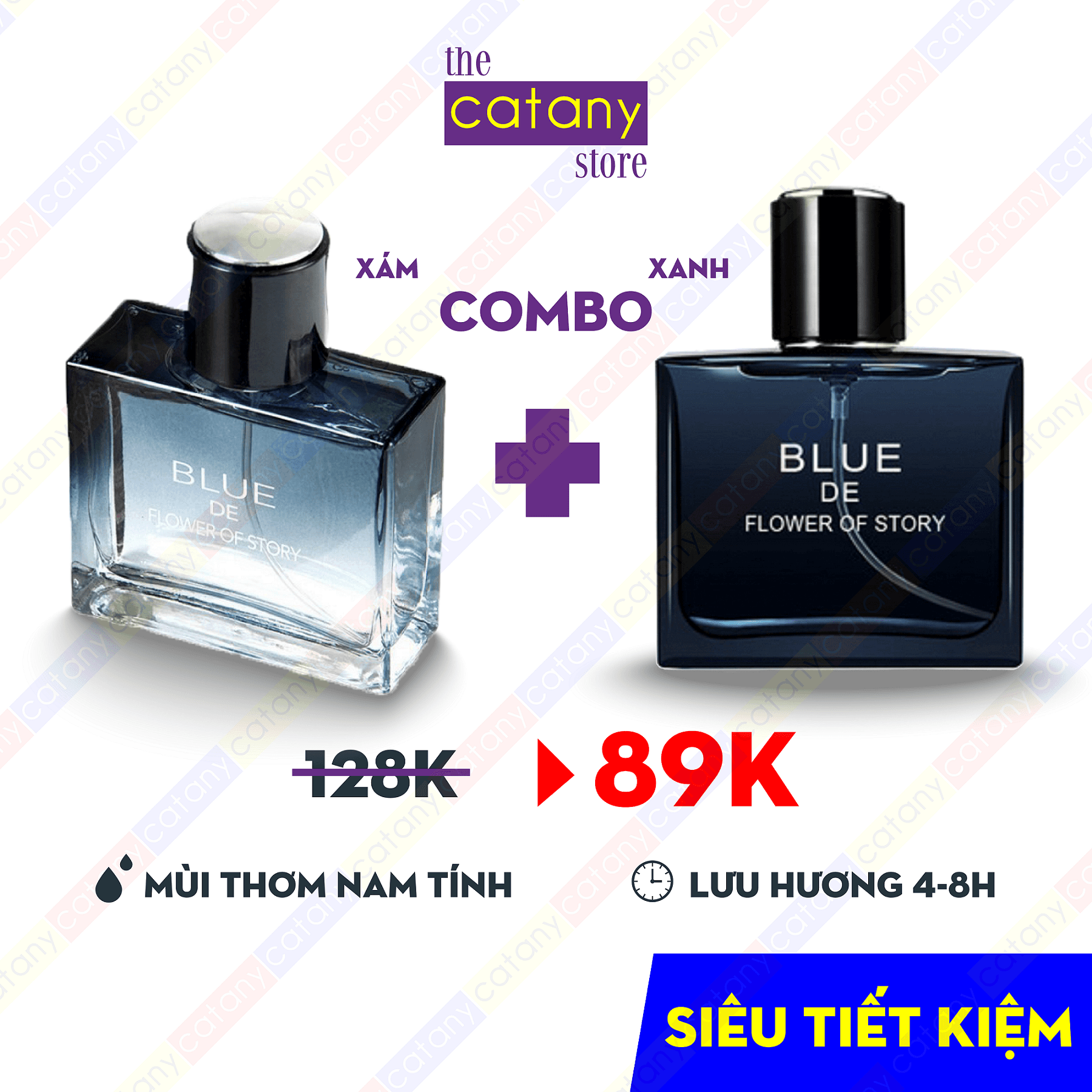COMBO 2 CHAI NƯỚC HOA NAM BLUE DE FLOWER OF STORY 50ML THANH LỊCH ĐẲNG CẤP