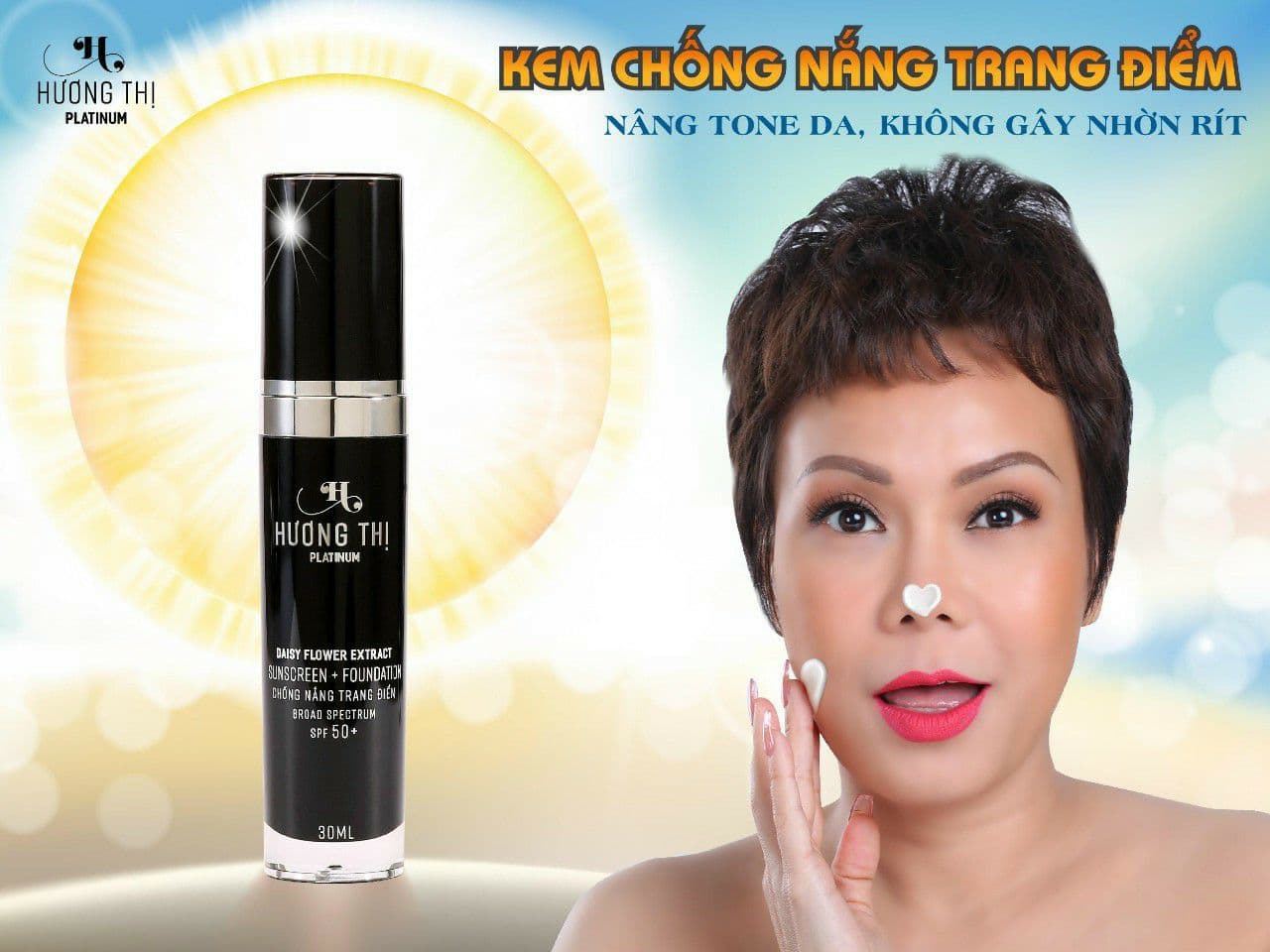 kem chống nắng trang điểm Hương Thị